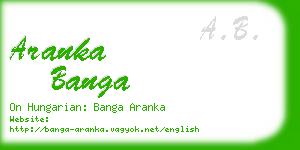 aranka banga business card